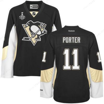 Women’s Pittsburgh Penguins #11 Kevin Porter Black Team Color 2017 Stanley Cup NHL Finals Patch Jersey