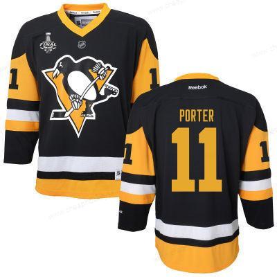 Women’s Pittsburgh Penguins #11 Kevin Porter Black With Yellow 2017 Stanley Cup NHL Finals Patch Jersey