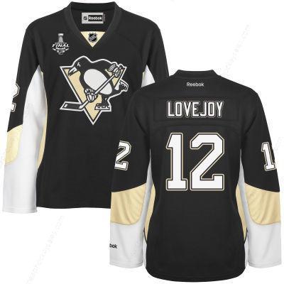 Women’s Pittsburgh Penguins #12 Ben Lovejoy Black Team Color 2017 Stanley Cup NHL Finals Patch Jersey