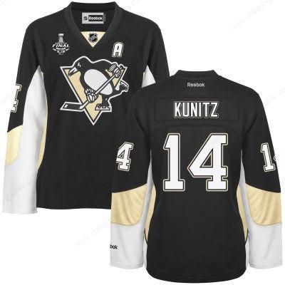 Women’s Pittsburgh Penguins #14 Chris Kunitz Black Team Color 2017 Stanley Cup NHL Finals A Patch Jersey