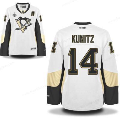 Women’s Pittsburgh Penguins #14 Chris Kunitz White Road 2017 Stanley Cup NHL Finals A Patch Jersey