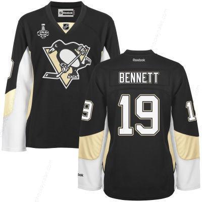 Women’s Pittsburgh Penguins #19 Beau Bennett Black Team Color 2017 Stanley Cup NHL Finals Patch Jersey