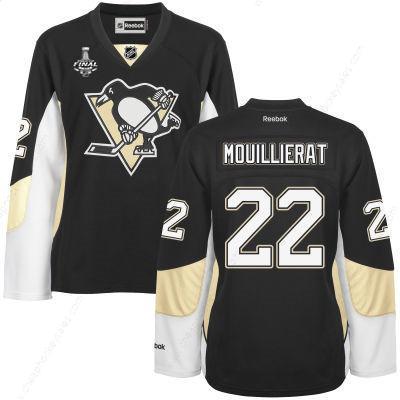 Women’s Pittsburgh Penguins #22 Kael Mouillierat Black Team Color 2017 Stanley Cup NHL Finals Patch Jersey