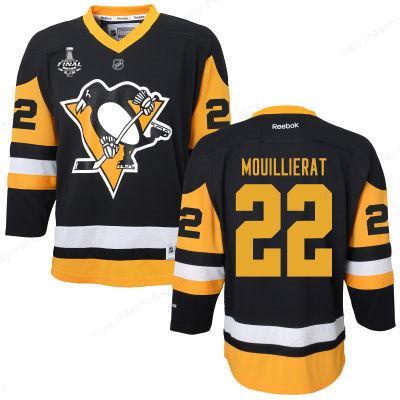 Women’s Pittsburgh Penguins #22 Kael Mouillierat Black With Yellow 2017 Stanley Cup NHL Finals Patch Jersey