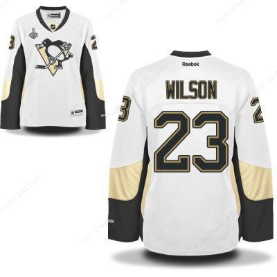 Women’s Pittsburgh Penguins #23 Scott Wilson White Road 2017 Stanley Cup NHL Finals Patch Jersey