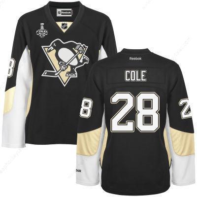 Women’s Pittsburgh Penguins #28 Ian Cole Black Team Color 2017 Stanley Cup NHL Finals Patch Jersey