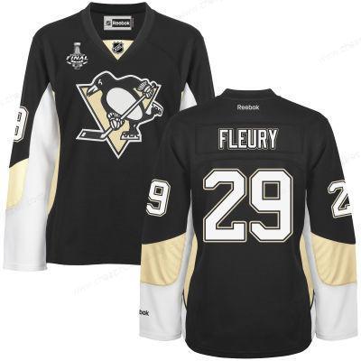 Women’s Pittsburgh Penguins #29 Marc-Andre Fleury Black Team Color 2017 Stanley Cup NHL Finals Patch Jersey