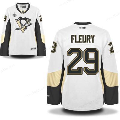 Women’s Pittsburgh Penguins #29 Marc-Andre Fleury White Road 2017 Stanley Cup NHL Finals Patch Jersey