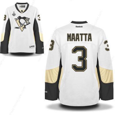 Women’s Pittsburgh Penguins #3 Olli Maatta White Road 2017 Stanley Cup NHL Finals Patch Jersey