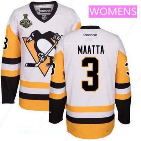 Women’s Pittsburgh Penguins #3 Olli Maatta White Third 2017 Stanley Cup Finals Patch Stitched NHL Reebok Hockey Jersey