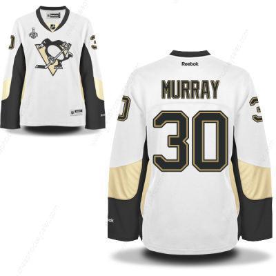 Women’s Pittsburgh Penguins #30 Matt Murray White Road 2017 Stanley Cup NHL Finals Patch Jersey