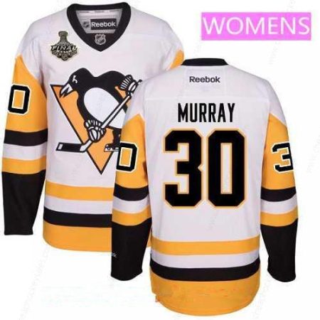 Women’s Pittsburgh Penguins #30 Matt Murray White Third 2017 Stanley Cup Finals Patch Stitched NHL Reebok Hockey Jersey