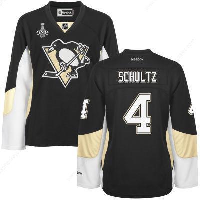 Women’s Pittsburgh Penguins #4 Justin Schultz Black Team Color 2017 Stanley Cup NHL Finals Patch Jersey