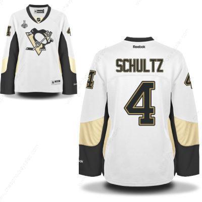 Women’s Pittsburgh Penguins #4 Justin Schultz White Road 2017 Stanley Cup NHL Finals Patch Jersey