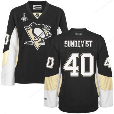 Women’s Pittsburgh Penguins #40 Jean-Sebastien Dea Black Team Color 2017 Stanley Cup NHL Finals Patch Jersey