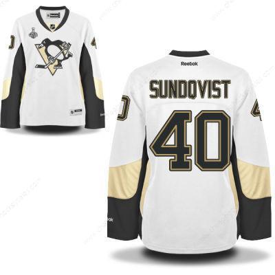 Women’s Pittsburgh Penguins #40 Jean-Sebastien Dea White Road 2017 Stanley Cup NHL Finals Patch Jersey