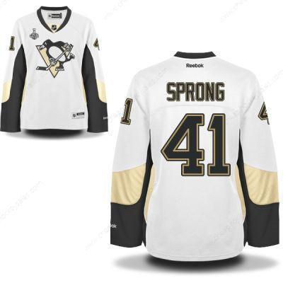 Women’s Pittsburgh Penguins #41 Daniel Sprong White Road 2017 Stanley Cup NHL Finals Patch Jersey