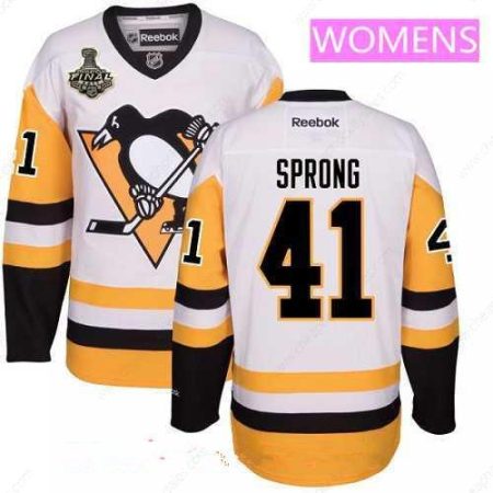 Women’s Pittsburgh Penguins #41 Daniel Sprong White Third 2017 Stanley Cup Finals Patch Stitched NHL Reebok Hockey Jersey