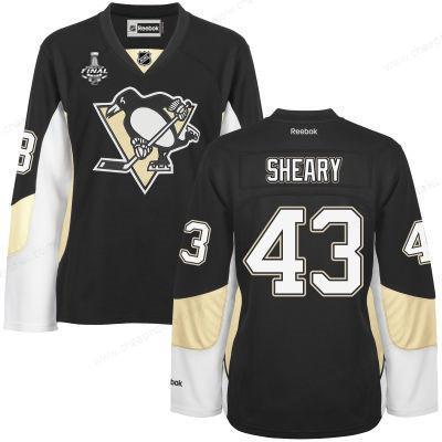 Women’s Pittsburgh Penguins #43 Conor Sheary Black Team Color 2017 Stanley Cup NHL Finals Patch Jersey