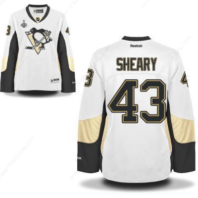 Women’s Pittsburgh Penguins #43 Conor Sheary White Road 2017 Stanley Cup NHL Finals Patch Jersey