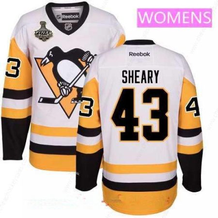 Women’s Pittsburgh Penguins #43 Conor Sheary White Third 2017 Stanley Cup Finals Patch Stitched NHL Reebok Hockey Jersey