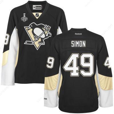 Women’s Pittsburgh Penguins #49 Dominik Simon Black Team Color 2017 Stanley Cup NHL Finals Patch Jersey