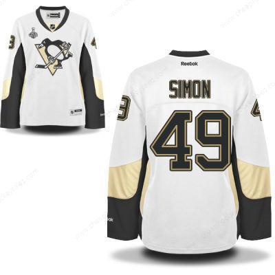 Women’s Pittsburgh Penguins #49 Dominik Simon White Road 2017 Stanley Cup NHL Finals Patch Jersey