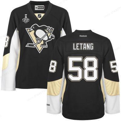 Women’s Pittsburgh Penguins #58 Kris Letang Black Team Color 2017 Stanley Cup NHL Finals Patch Jersey