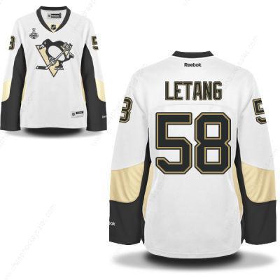 Women’s Pittsburgh Penguins #58 Kris Letang White Road 2017 Stanley Cup NHL Finals Patch Jersey