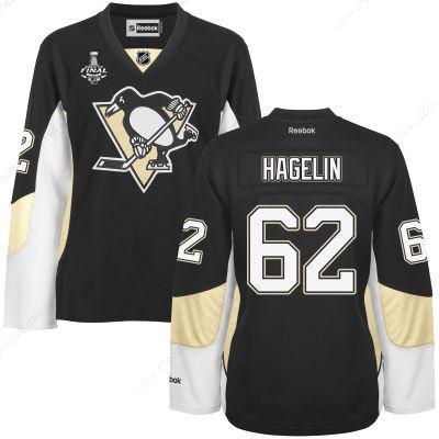 Women’s Pittsburgh Penguins #62 Carl Hagelin Black Team Color 2017 Stanley Cup NHL Finals Patch Jersey