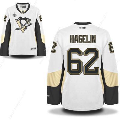 Women’s Pittsburgh Penguins #62 Carl Hagelin White Road 2017 Stanley Cup NHL Finals Patch Jersey