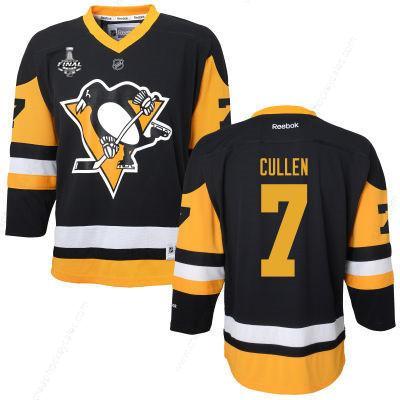 Women’s Pittsburgh Penguins #7 Matt Cullen Black With Yellow 2017 Stanley Cup NHL Finals Patch Jersey