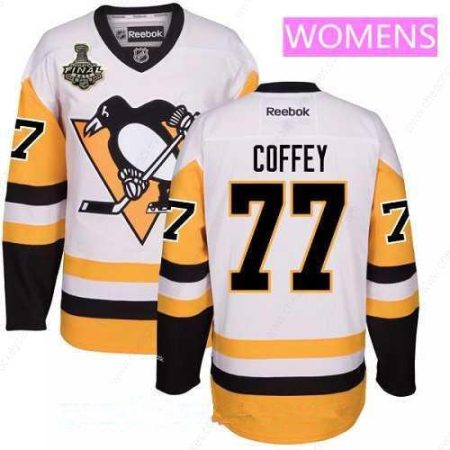 Women’s Pittsburgh Penguins #77 Paul Coffey White Third 2017 Stanley Cup Finals Patch Stitched NHL Reebok Hockey Jersey