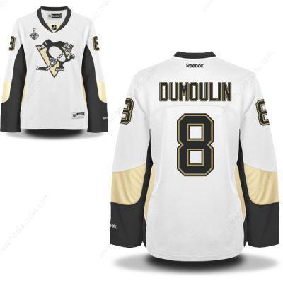 Women’s Pittsburgh Penguins #8 Brian Dumoulin White Road 2017 Stanley Cup NHL Finals Patch Jersey