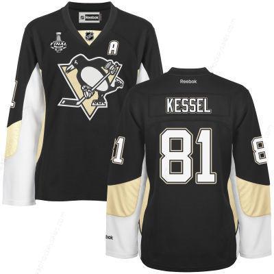 Women’s Pittsburgh Penguins #81 Phil Kessel Black Team Color 2017 Stanley Cup NHL Finals Patch Jersey