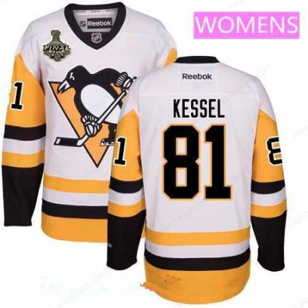 Women’s Pittsburgh Penguins #81 Phil Kessel White Third 2017 Stanley Cup Finals Patch Stitched NHL Reebok Hockey Jersey