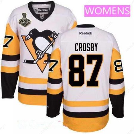 Women’s Pittsburgh Penguins #87 Sidney Crosby White Third 2017 Stanley Cup Finals Patch Stitched NHL Reebok Hockey Jersey