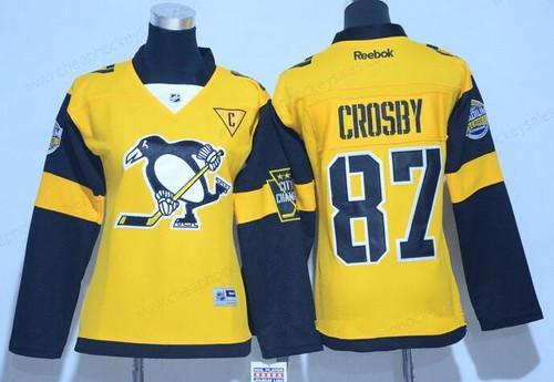 Women’s Pittsburgh Penguins #87 Sidney Crosby Yellow 2017 Stadium Series Stitched NHL Reebok Hockey Jersey