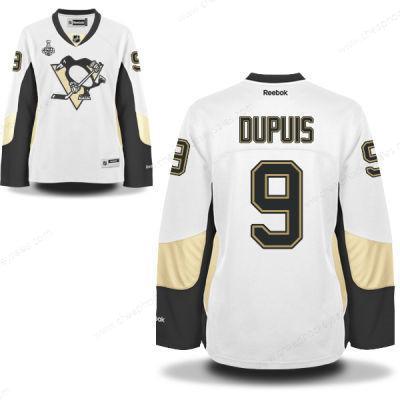 Women’s Pittsburgh Penguins #9 Pascal Dupuis White Road 2017 Stanley Cup NHL Finals Patch Jersey