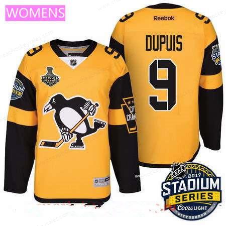 Women’s Pittsburgh Penguins #9 Pascal Dupuis Yellow Stadium Series 2017 Stanley Cup Finals Patch Stitched NHL Reebok Hockey Jersey