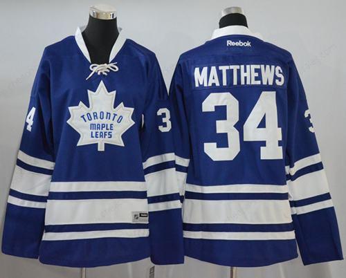 Women’s Toronto Maple Leafs #34 Auston Matthews Blue Third Stitched NHL Reebok Hockey Jersey