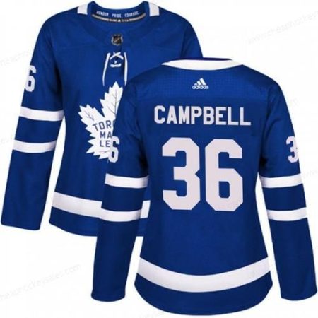 Women’s Toronto Maple Leafs #36 Jack Campbell Adidas Authentic Blue Home Jersey