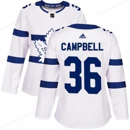 Women’s Toronto Maple Leafs #36 Jack Campbell Adidas Authentic White 2018 Stadium Series Jersey