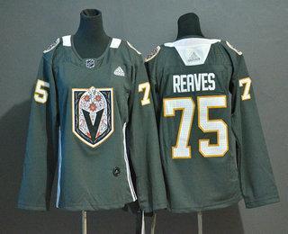 Women’s Vegas Golden Knights #75 Ryan Reaves Gray Dia De Los Muertos Adidas Jersey