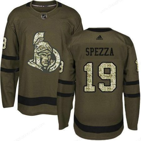 Youth Adidas Senators 19 Jason Spezza Green Salute To Service Stitched NHL Jersey