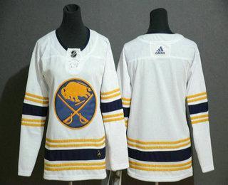 Youth Buffalo Sabres Blank White With Gold 50Th Anniversary Adidas Stitched NHL Jersey