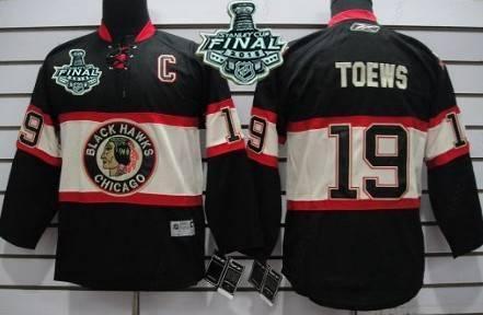 Youth Chicago Blackhawks #19 Janathan Toews 2015 Stanley Cup Black Third Jersey