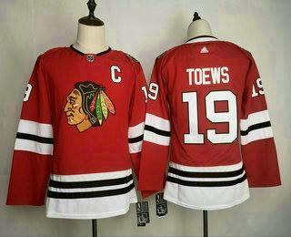 Youth Chicago Blackhawks #19 Jonathan Toews Adidas Home Authentic Red Player Jersey