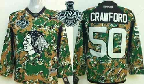 Youth Chicago Blackhawks #50 Corey Crawford 2015 Stanley Cup 2014 Camo Jersey