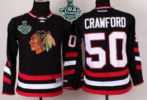 Youth Chicago Blackhawks #50 Corey Crawford 2015 Stanley Cup 2014 Stadium Series Black Jersey